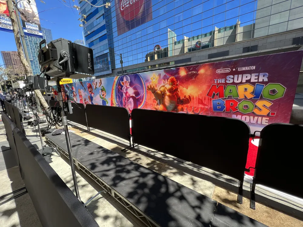 Arrival and media-line setup at The Super Mario Bros. Movie premiere